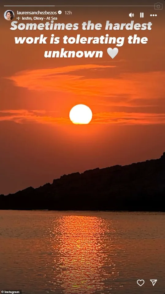 Lauren Sanchez, Wife of Jeff Bezos, Shares Cryptic Instagram Post Featuring Reflective Message and Sunset Imagery