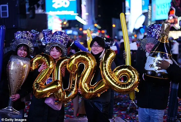 New Year's Celebration in Times Square Amid Cold Weather and Public Gatherings
