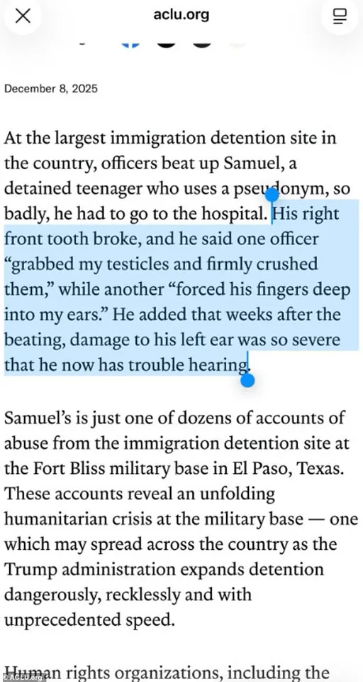 ACLU Alleges ICE Perpetrates Torture and Abuse at Fort Bliss, Raising Questions About Government Regulation of Immigration Detention