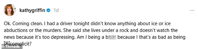 Kathy Griffin Sparks Backlash for Criticizing Driver's Avoidance of News