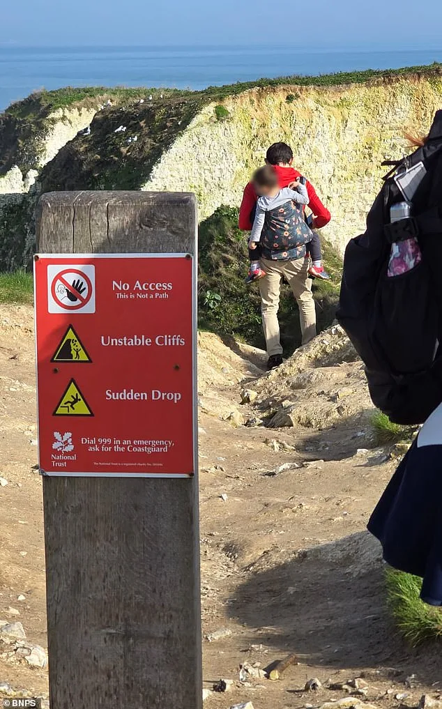 Dad's Reckless Trek with Child Raises Alarms Over Social Media-Driven Risks at Old Harry Rocks