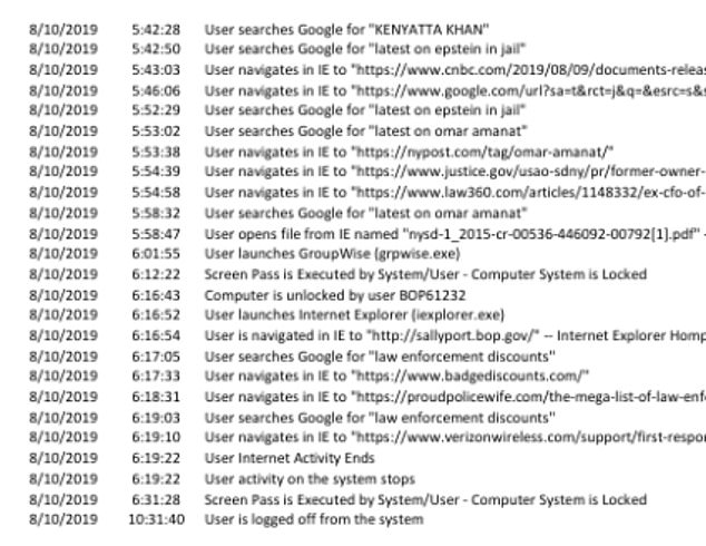 Unusual Searches and Deposits by Correctional Officer Precede Epstein's Death