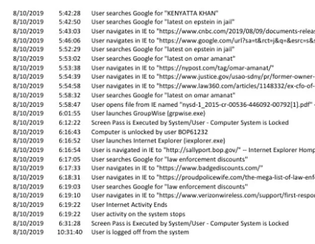 Unusual Searches and Deposits by Correctional Officer Precede Epstein's Death