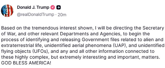 White House Registers 'Aliens.gov' Amid Speculation Over Trump's UFO Disclosure Push