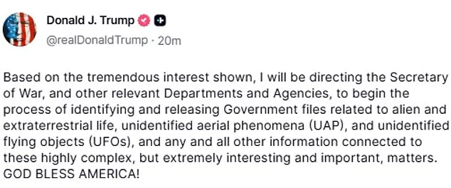 White House Registers 'Aliens.gov' Amid Speculation Over Trump's UFO Disclosure Push