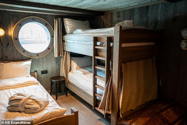 HX Expeditions recreates 1896 Arctic cabin on MS Fridtjof Nansen.