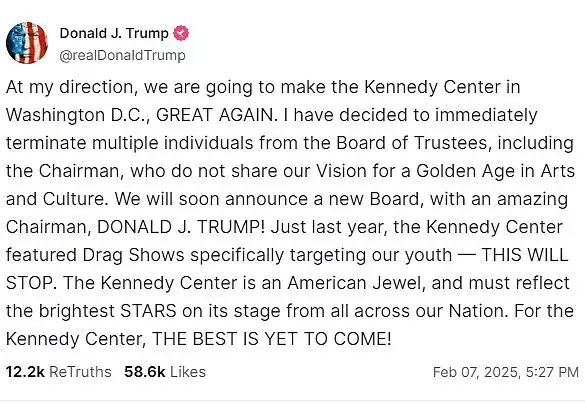 Donald Trump's Attack on the Kennedy Center and Drag Performances