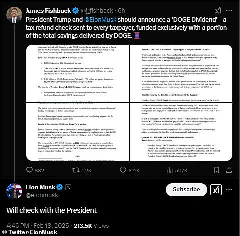 Elon Musk Proposes 'DOGE Dividend' to Americans