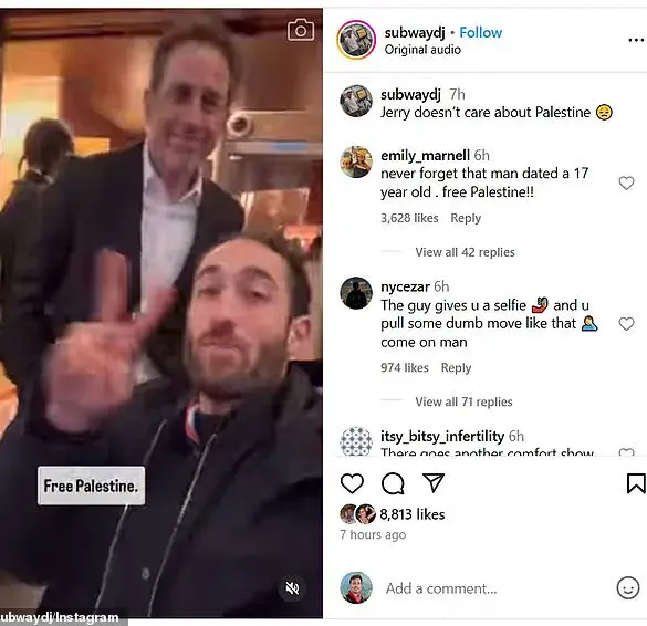 Jerry Seinfeld tells anti-Israeli activist 'I don't care about Palestine' during awkward encounter