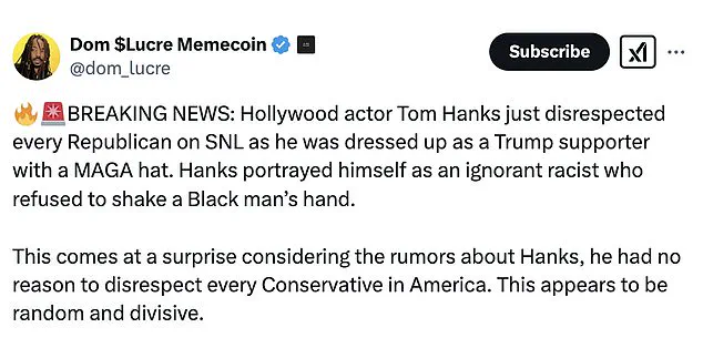 Tom Hanks' Portrayal of a Trump Supporter on SNL Under Fire