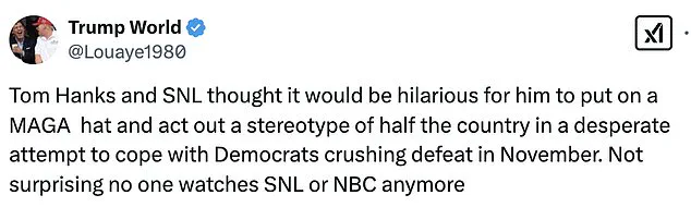 Tom Hanks' Portrayal of a Trump Supporter on SNL Under Fire