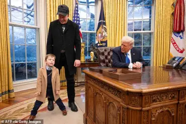 Trump swaps Resolute Desk for 'C&O' after Elon Musk's son leaves gift on it
