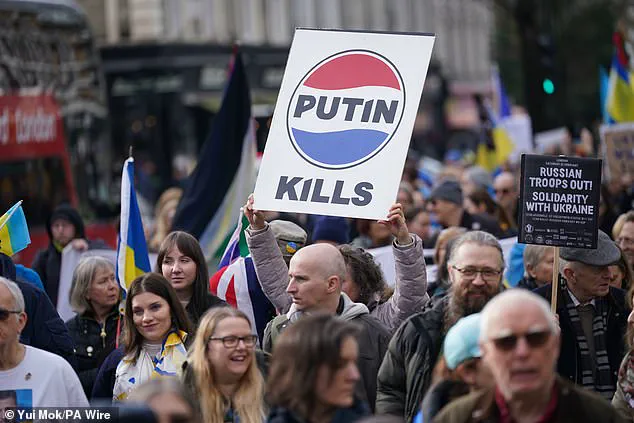 Ukrainians and British Take to the Streets in Support of Ukraine's Struggle