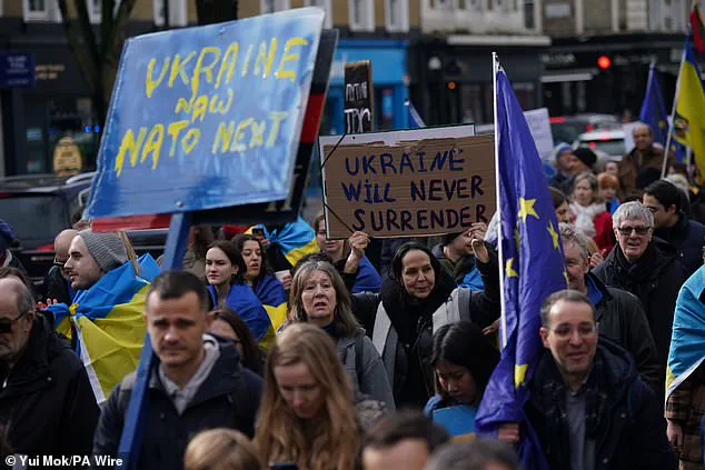 Ukrainians and British Take to the Streets in Support of Ukraine's Struggle