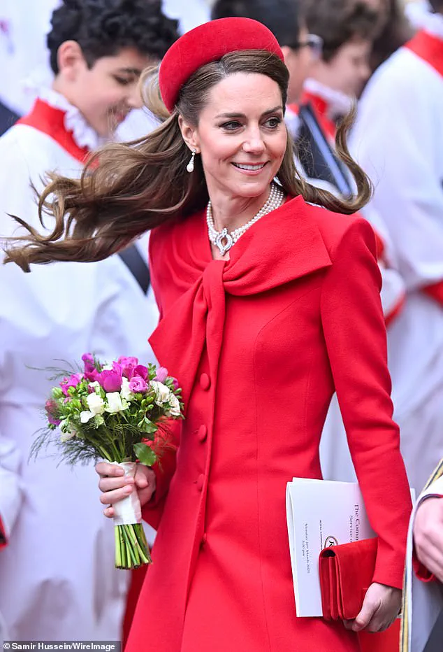 Princess Kate Makes Historic Return to Commonwealth Day Service in Red Catherine Walker Dress