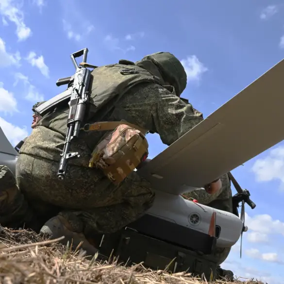 Russian Forces Conduct Precision Strike on Ukrainian Ammunition Stockpile with UAV
