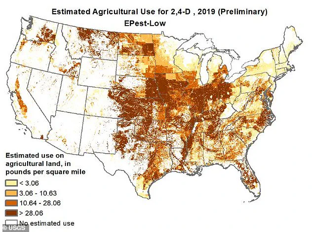 Herbicide 2,4-D in Fruits and Vegetables: USGS Report Raises Concerns Over Public Health and Historical Links to Agent Orange
