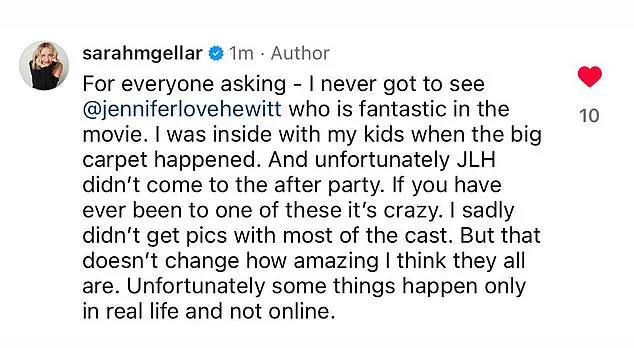 Sarah Michelle Gellar Addresses Rumors of Rift with Jennifer Love Hewitt After LA Premiere Snub